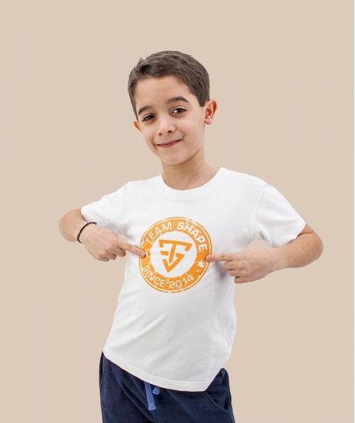 T-shirt enfant since logo orange