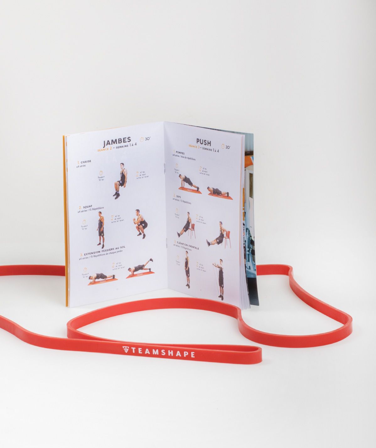 Pack musculation tapis de sport orange + programme